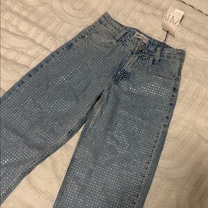 Zara Denim Jeans with Sparkling Accents